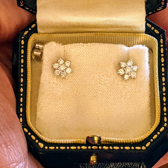 XTRA PICS - Diamond 14kt White Gold Earrings - Picture 3 of 13